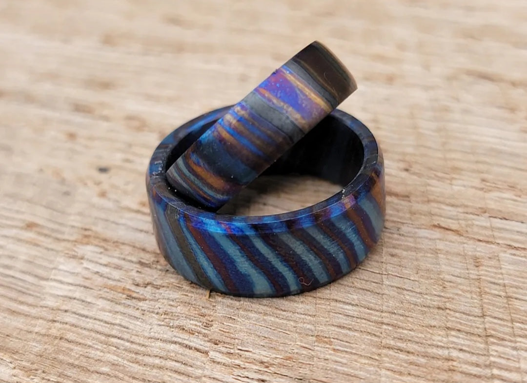 "The Rainbow Bridge Ring" Zirconium Titanium