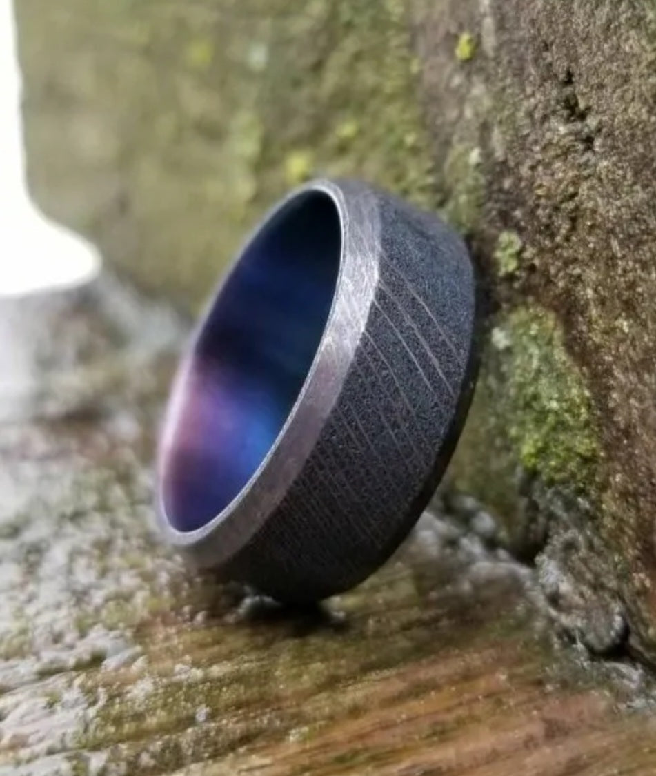 "Ragnarök" Flame Anodized Stainless Damascus