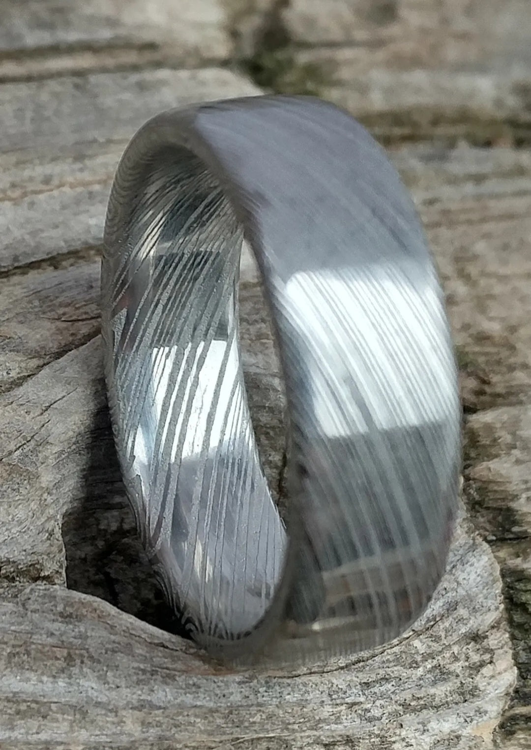"The Odin" Heimskringla pattern stainless damascus ring