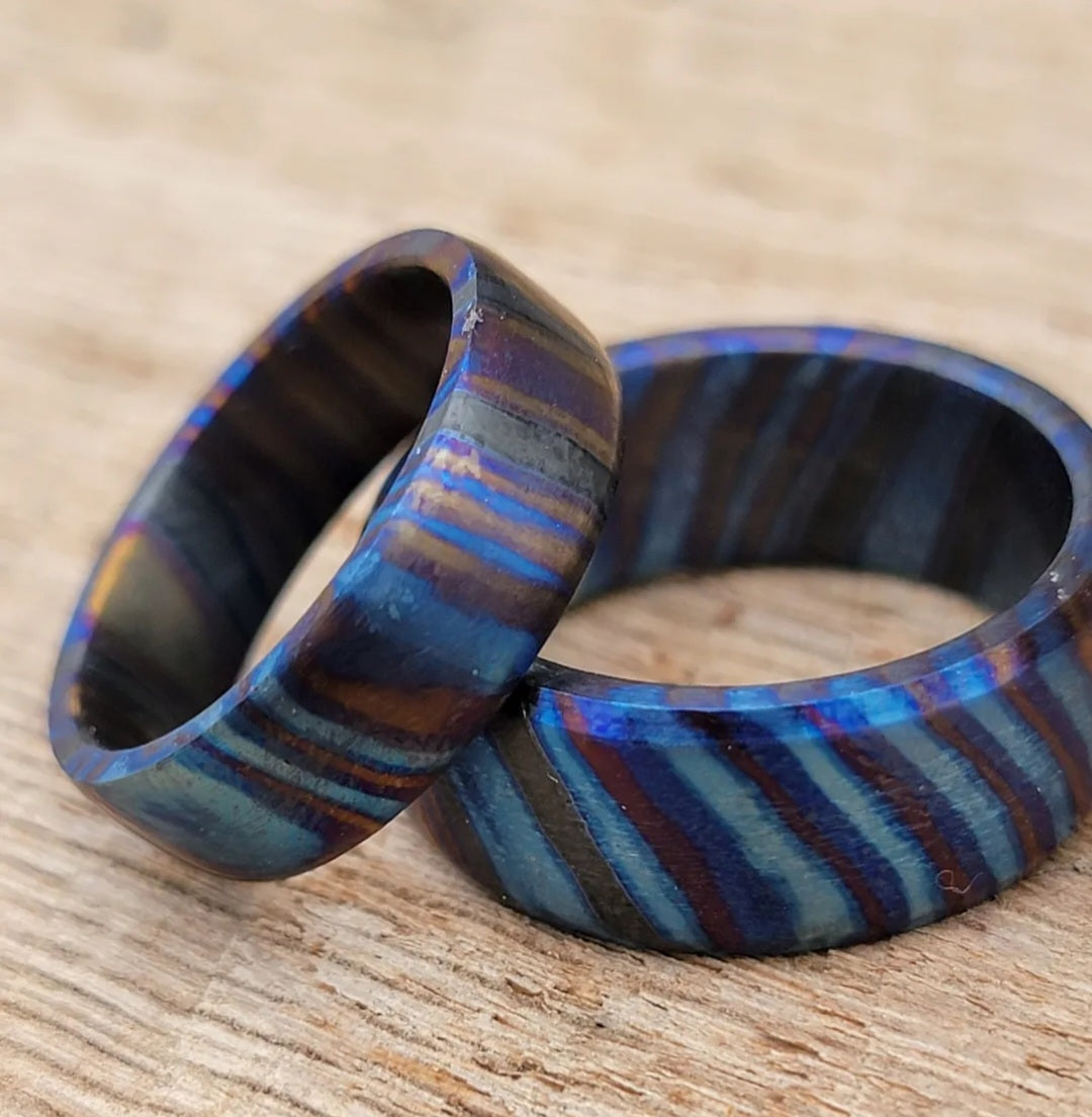 "The Rainbow Bridge Ring SET" Zirconium Titanium (Zir-Ti) High Quality Blende