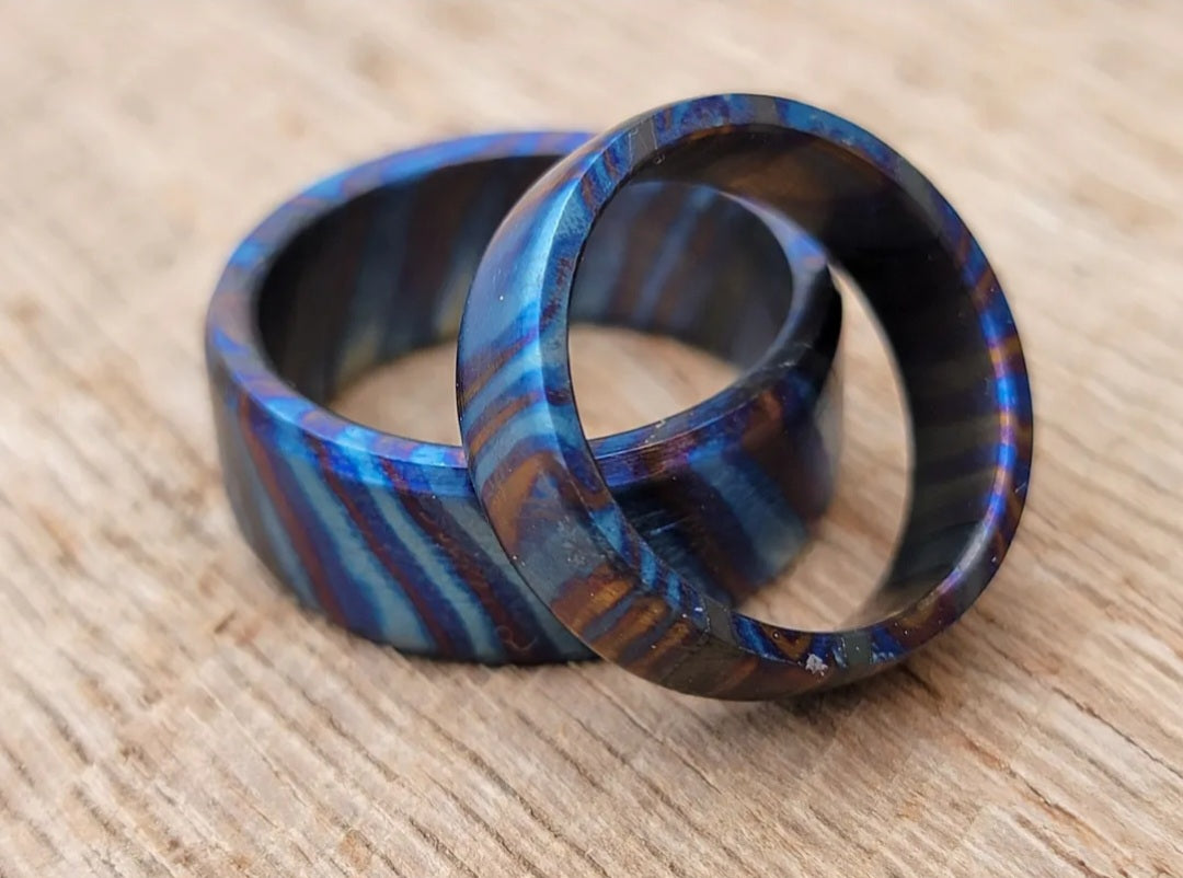 "The Rainbow Bridge Ring SET" Zirconium Titanium (Zir-Ti) High Quality Blende