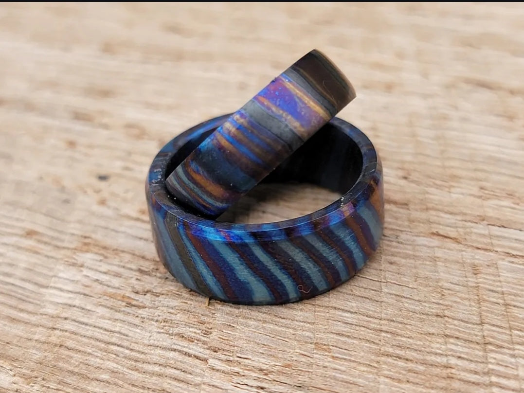 "The Rainbow Bridge Ring SET" Zirconium Titanium (Zir-Ti) High Quality Blende