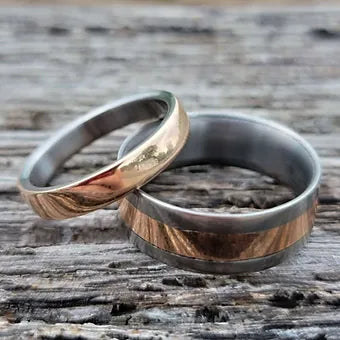 Copper and sales wood wedding rings