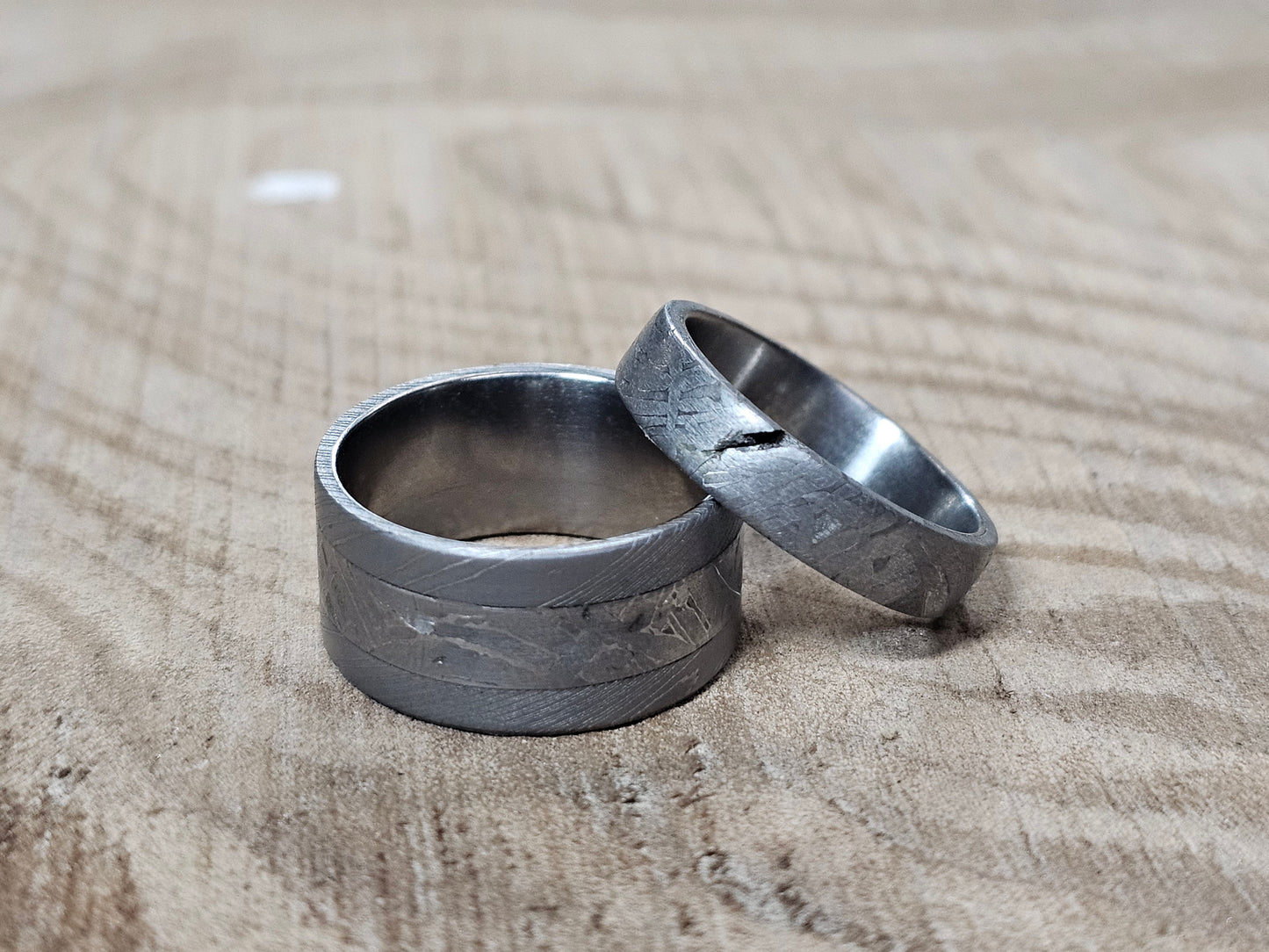 Star Crossed Meteorite Ring Set