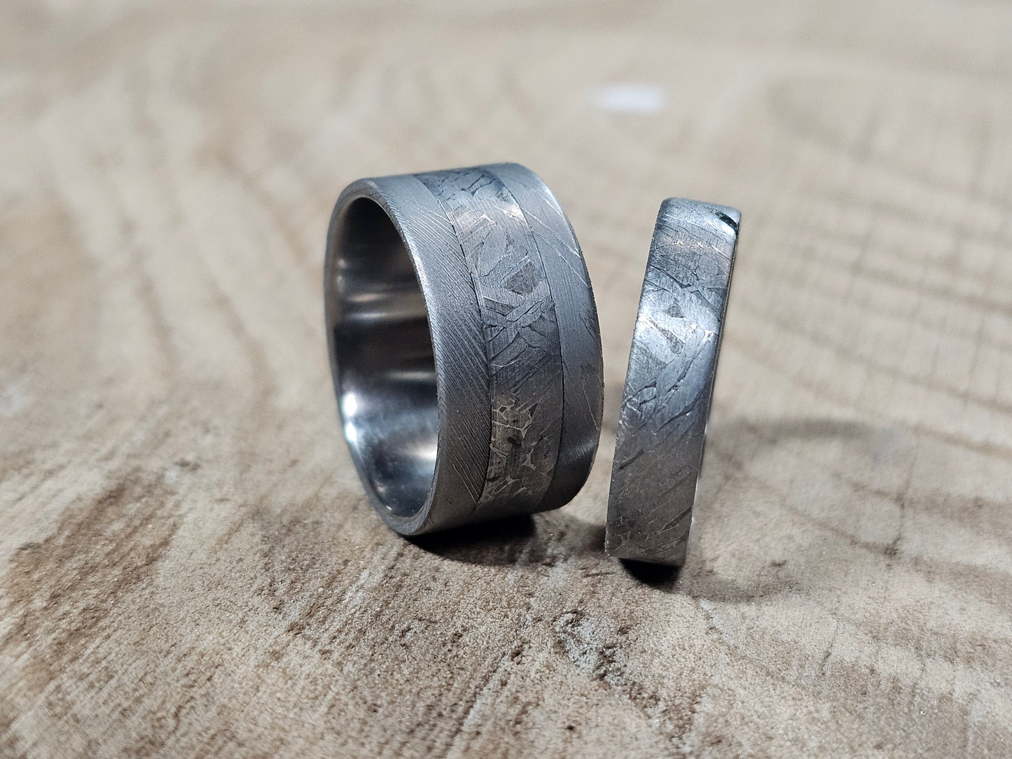 Star Crossed Meteorite Ring Set