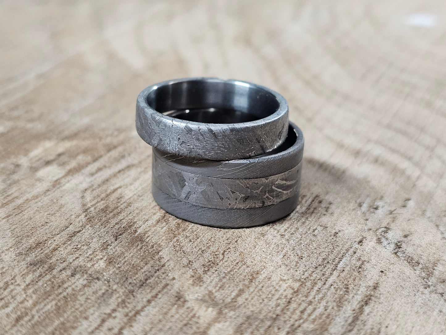 Star Crossed Meteorite Ring Set