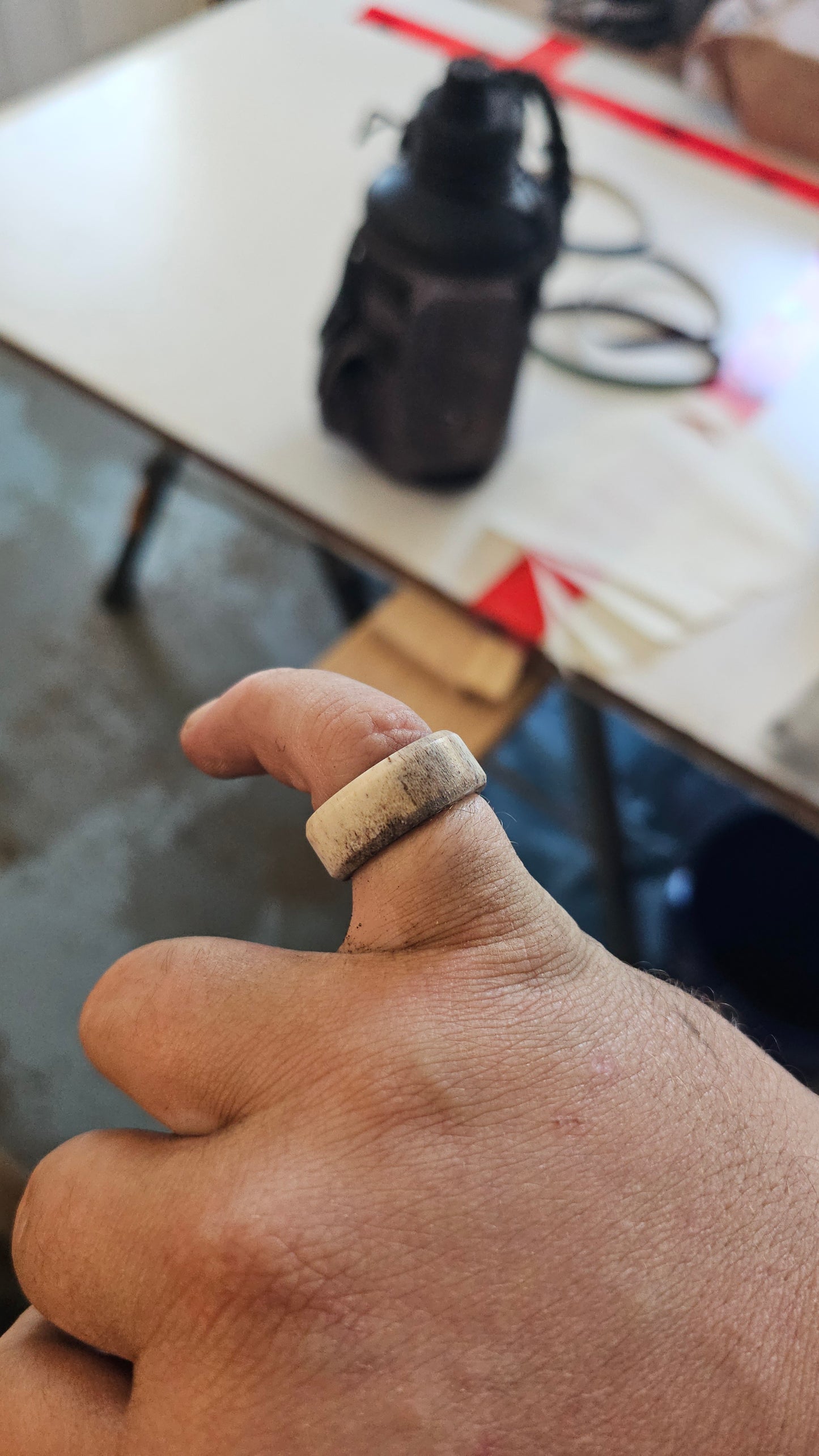 "The Whitetail" deer antler and titanium men's ring