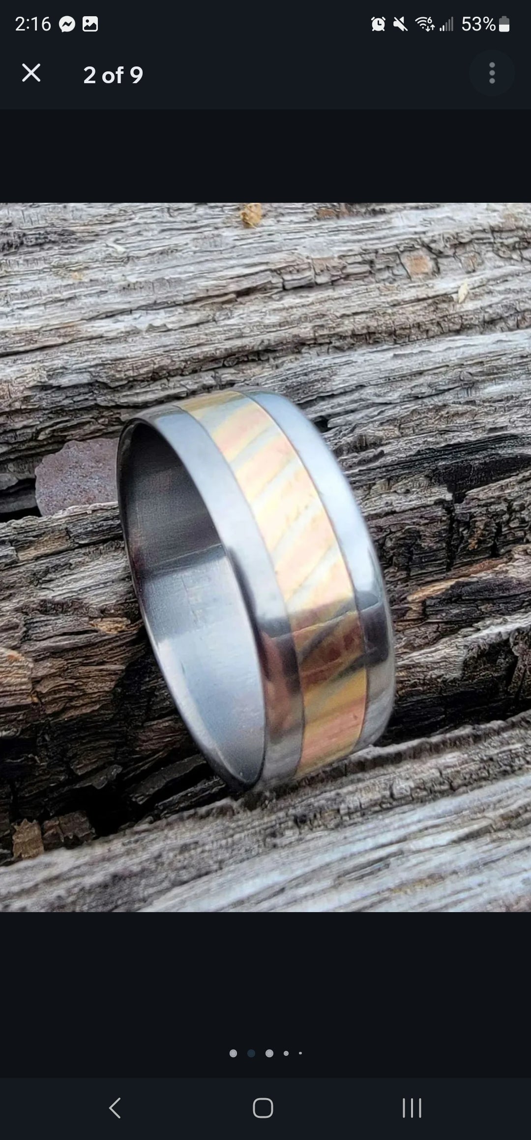 "Ti-Kume" Titanium and mokume ring