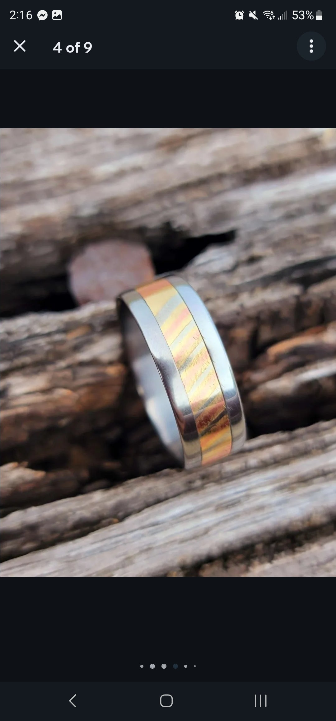"Ti-Kume" Titanium and mokume ring