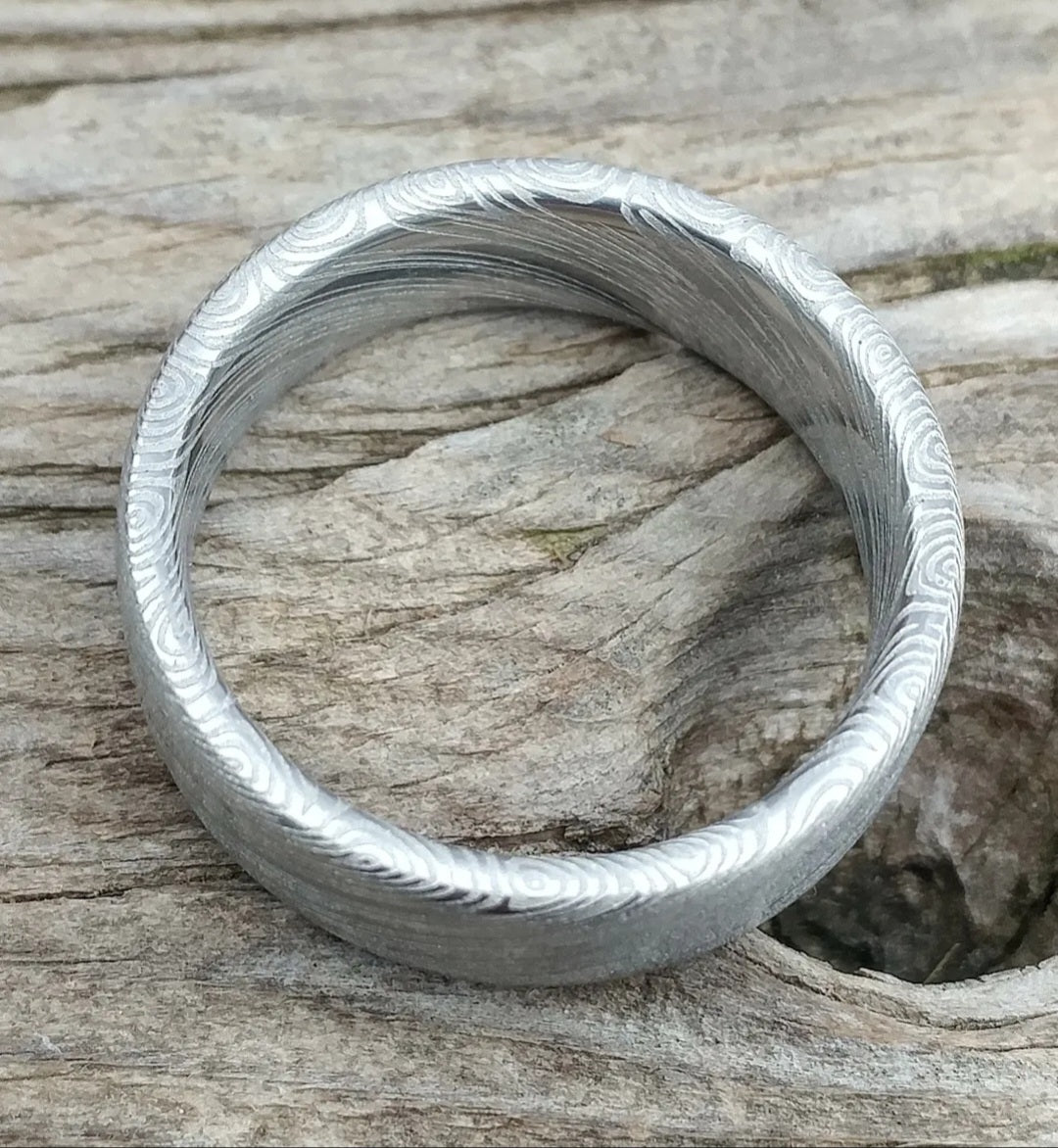 "The Odin" Heimskringla pattern stainless damascus ring