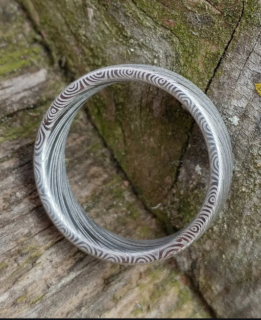 "The Odin" Heimskringla pattern stainless damascus ring