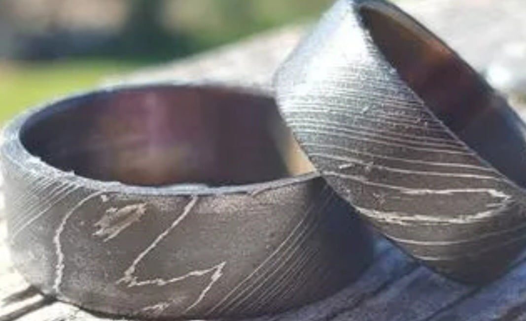 "The Wolf Pack" Stainless Damascus Wedding Ring