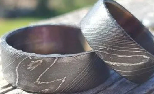"The Wolf Pack" Stainless Damascus Wedding Ring