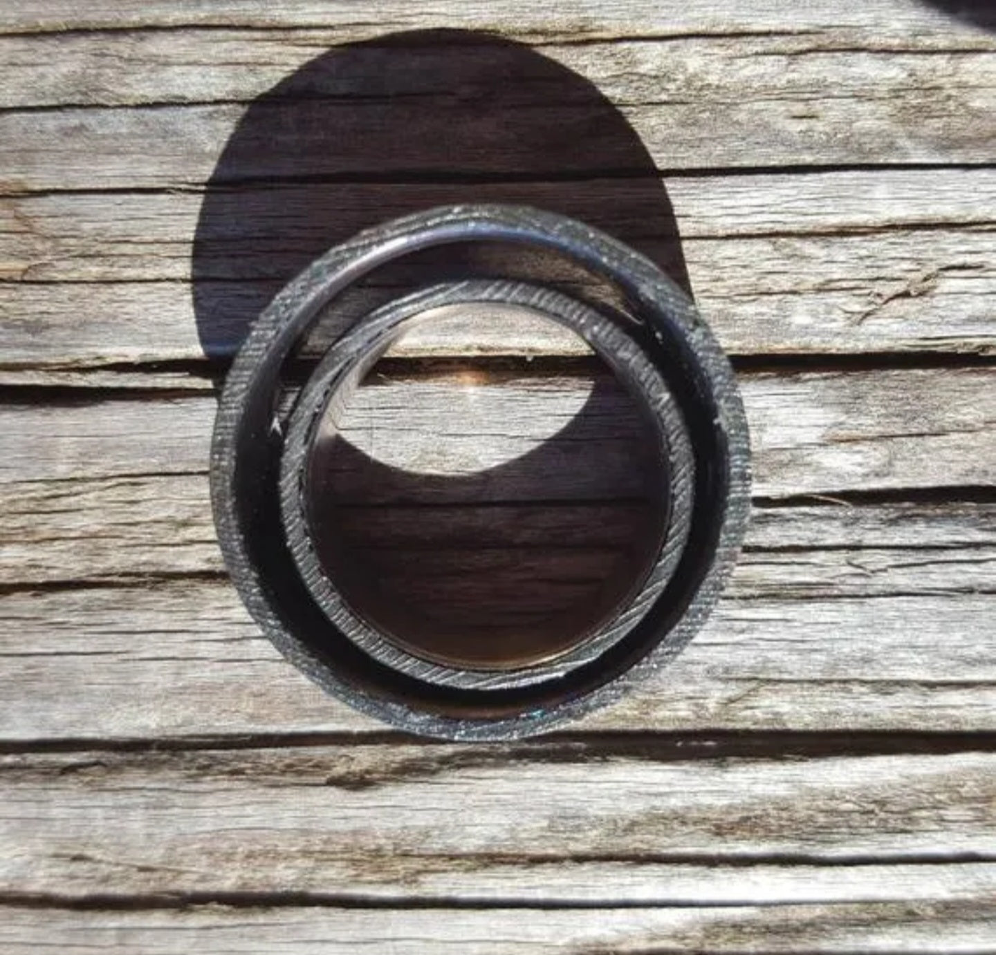 "The Wolf Pack" Stainless Damascus Wedding Ring