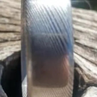 "Dense" Stainless Damascus Ring Dense Twist