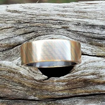 "Lone Samurai" Mokume Gane Ring With Titanium Liner