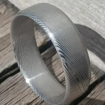 "Dense" Stainless Damascus Ring Dense Twist