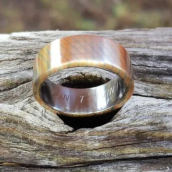 "Lone Samurai" Mokume Gane Ring With Titanium Liner